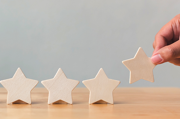 Stars aligned on table reflecting specialist recruitment expertise